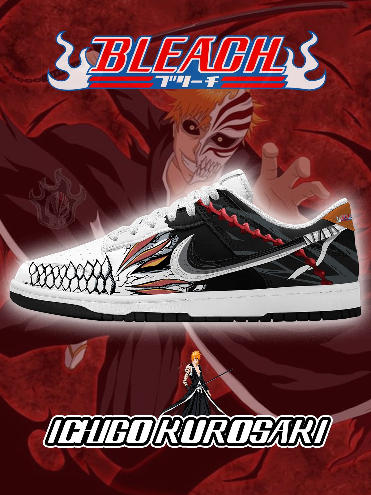 Ichigo Kurosaki V.1 Custom Court-Low Sneakers