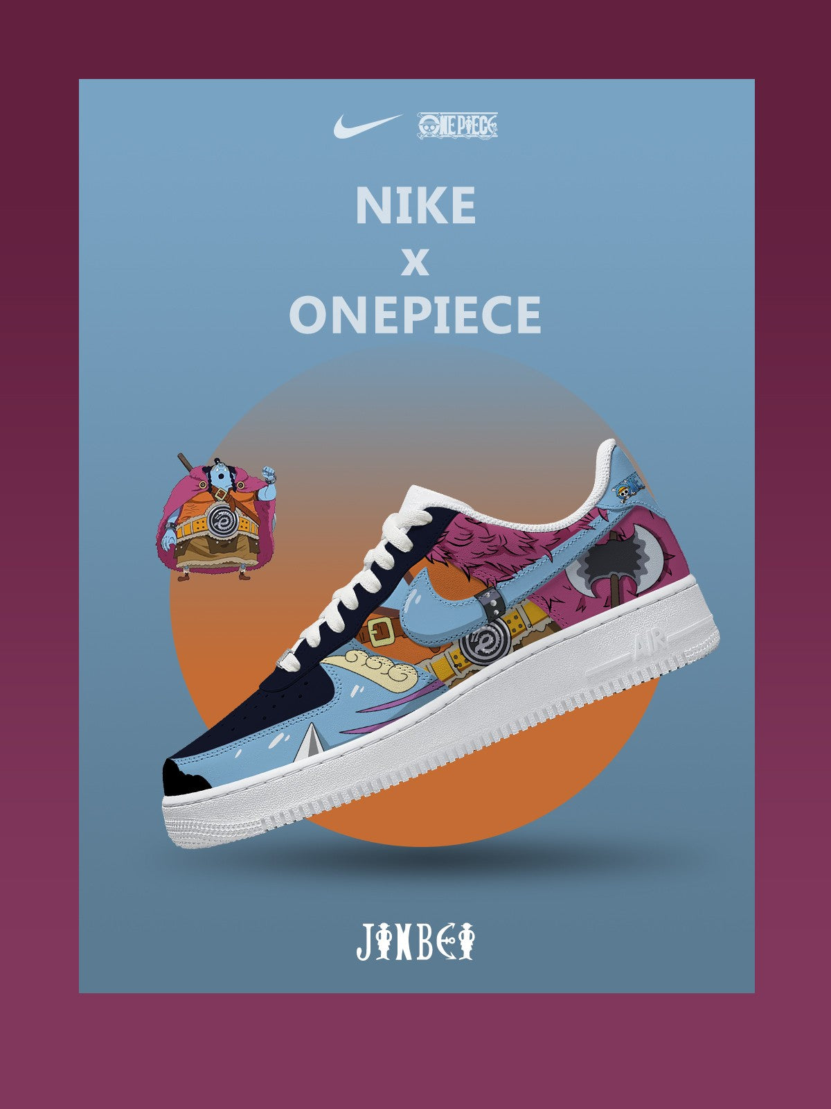 Knight of the Sea Jinbe V.2 Custom Air-Style Sneakers