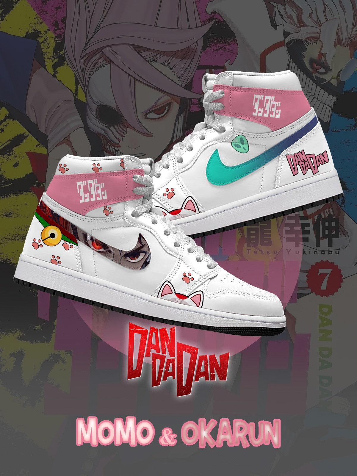 Okarun und Momo V.1 Custom High-Top Sneakers