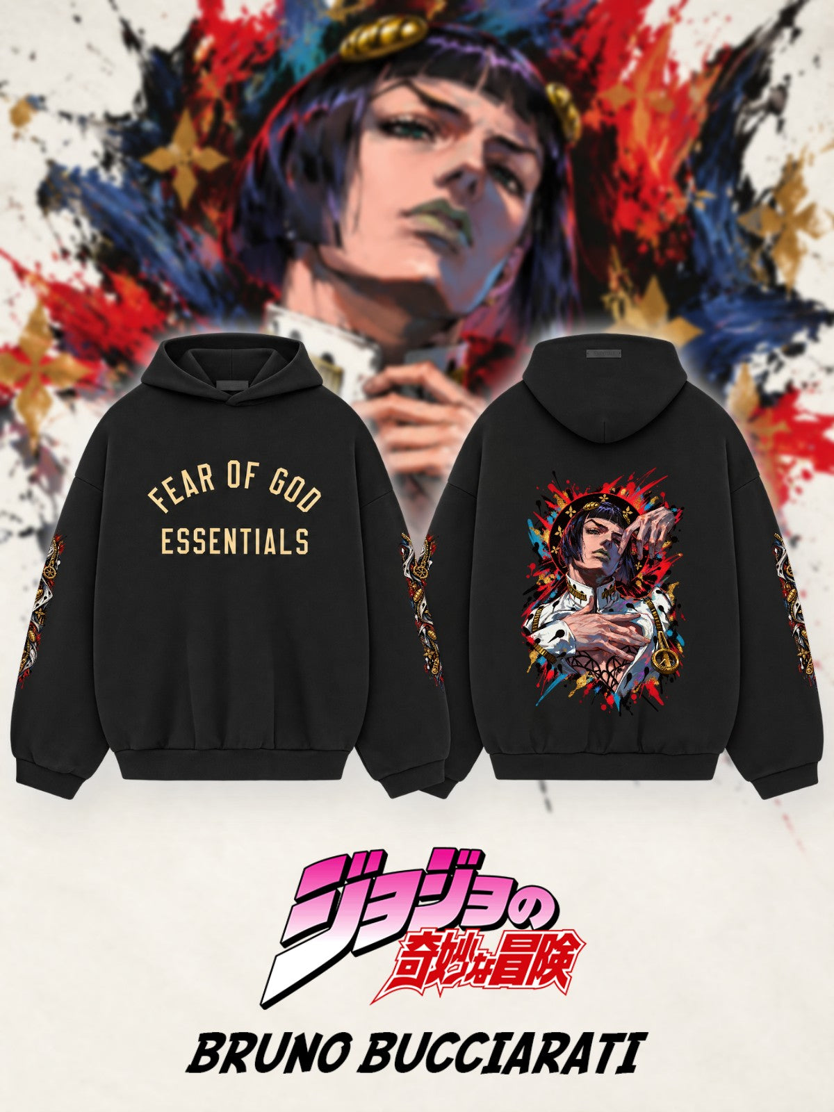Bruno Bucciarati V.1 Custom Ess. Hoodie