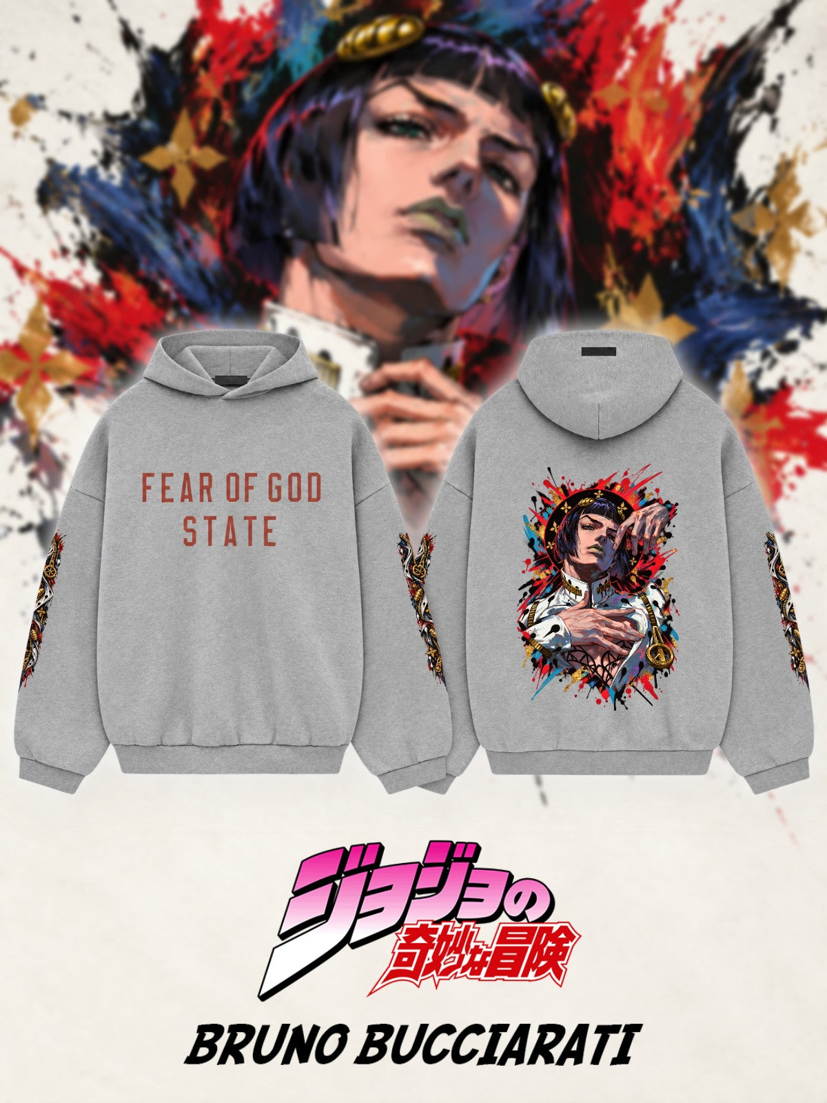 Bruno Bucciarati V.1 Custom Ess. Hoodie