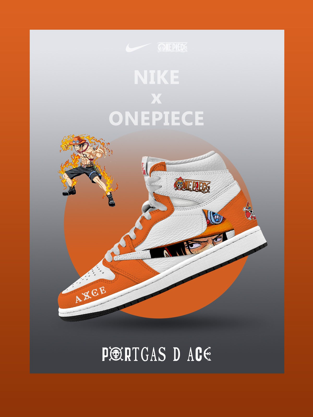 Portgas D Ace V.1 Custom TS High Sneakers