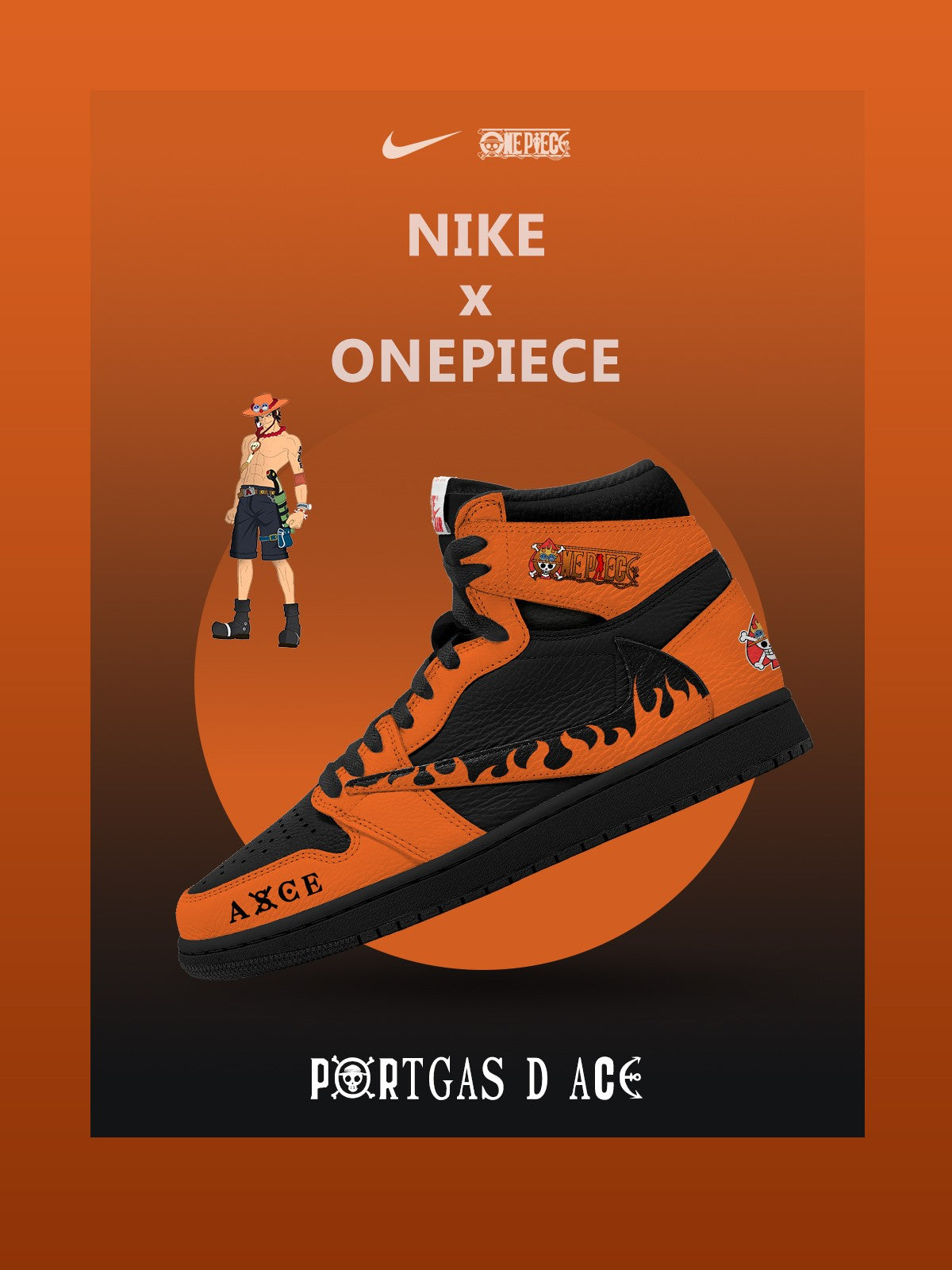 Portgas D Ace V.2 Custom TS High Sneakers