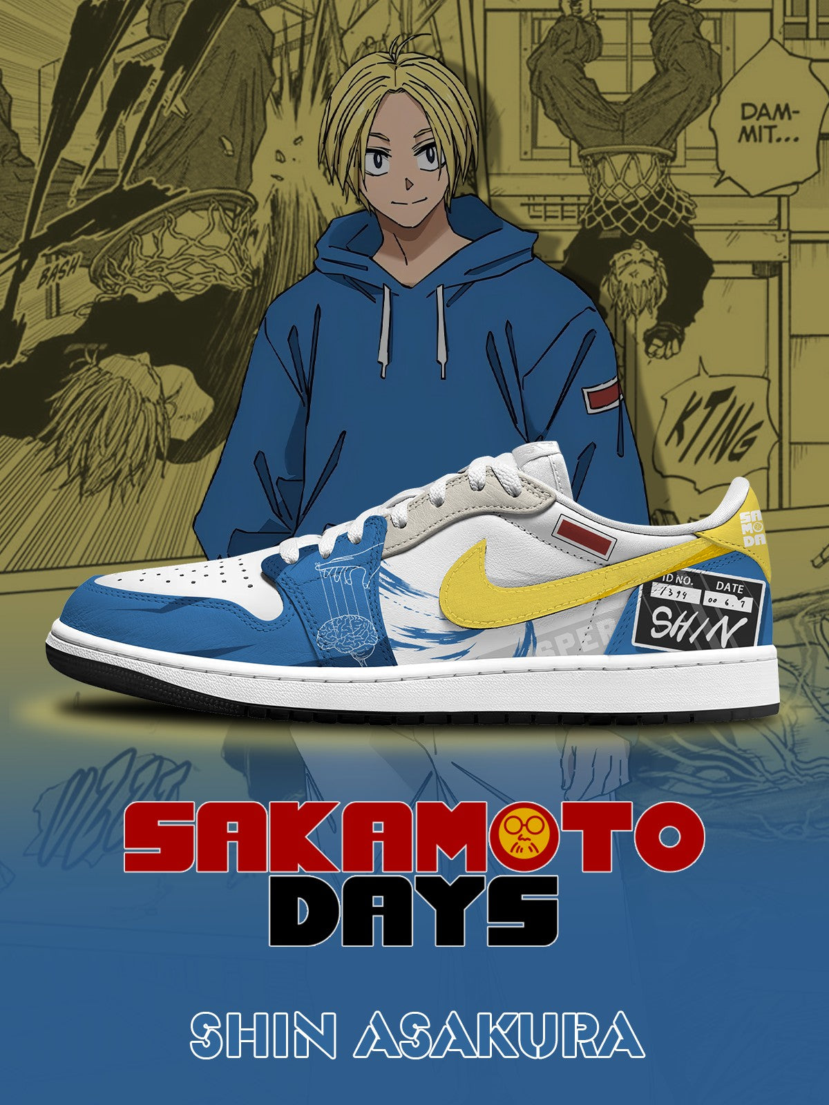Shin Asakura V.1 Custom Low-Top Court Sneakers