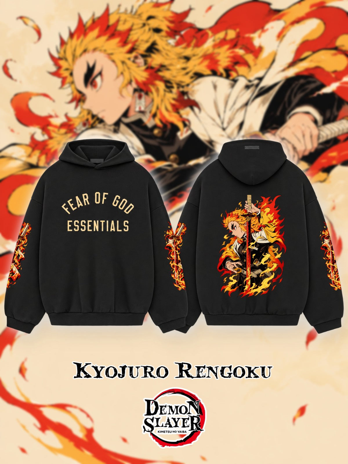Kyojuro Rengoku V.1 Custom Ess. Hoodie