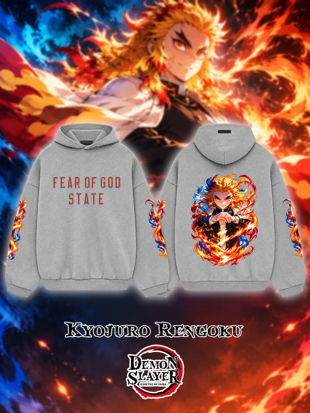 Kyojuro Rengoku V.2 Custom Ess. Hoodie