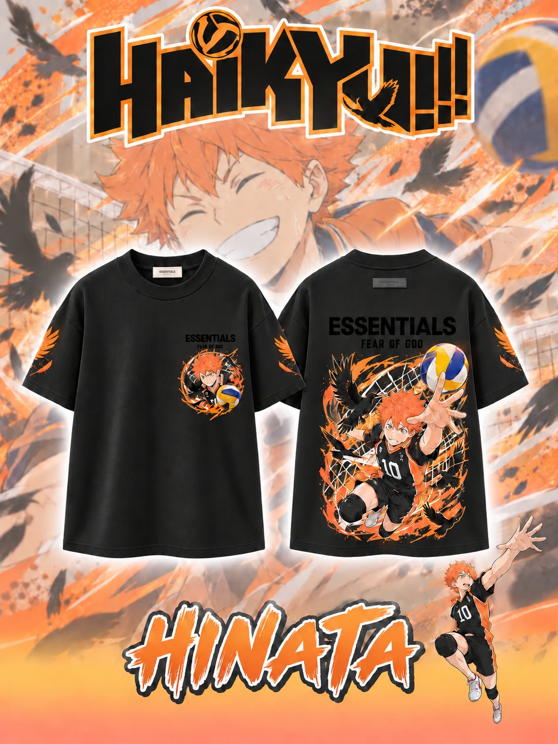Shoyo Hinata V.2 Custom Ess. T-Shirt