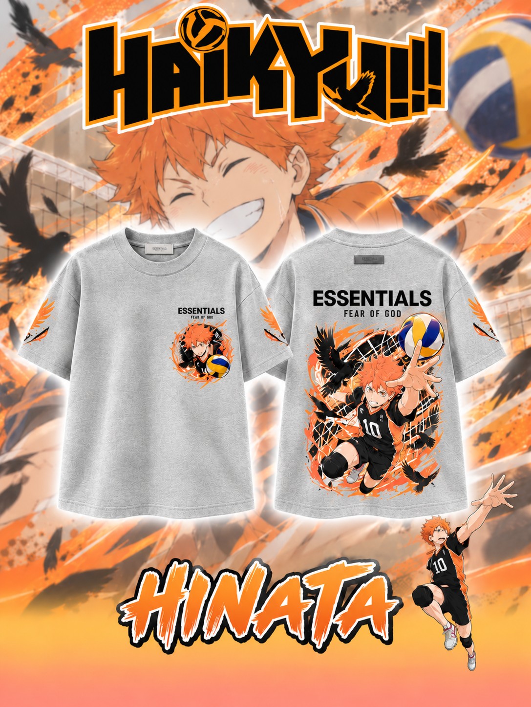 Shoyo Hinata V.2 Custom Ess. T-Shirt