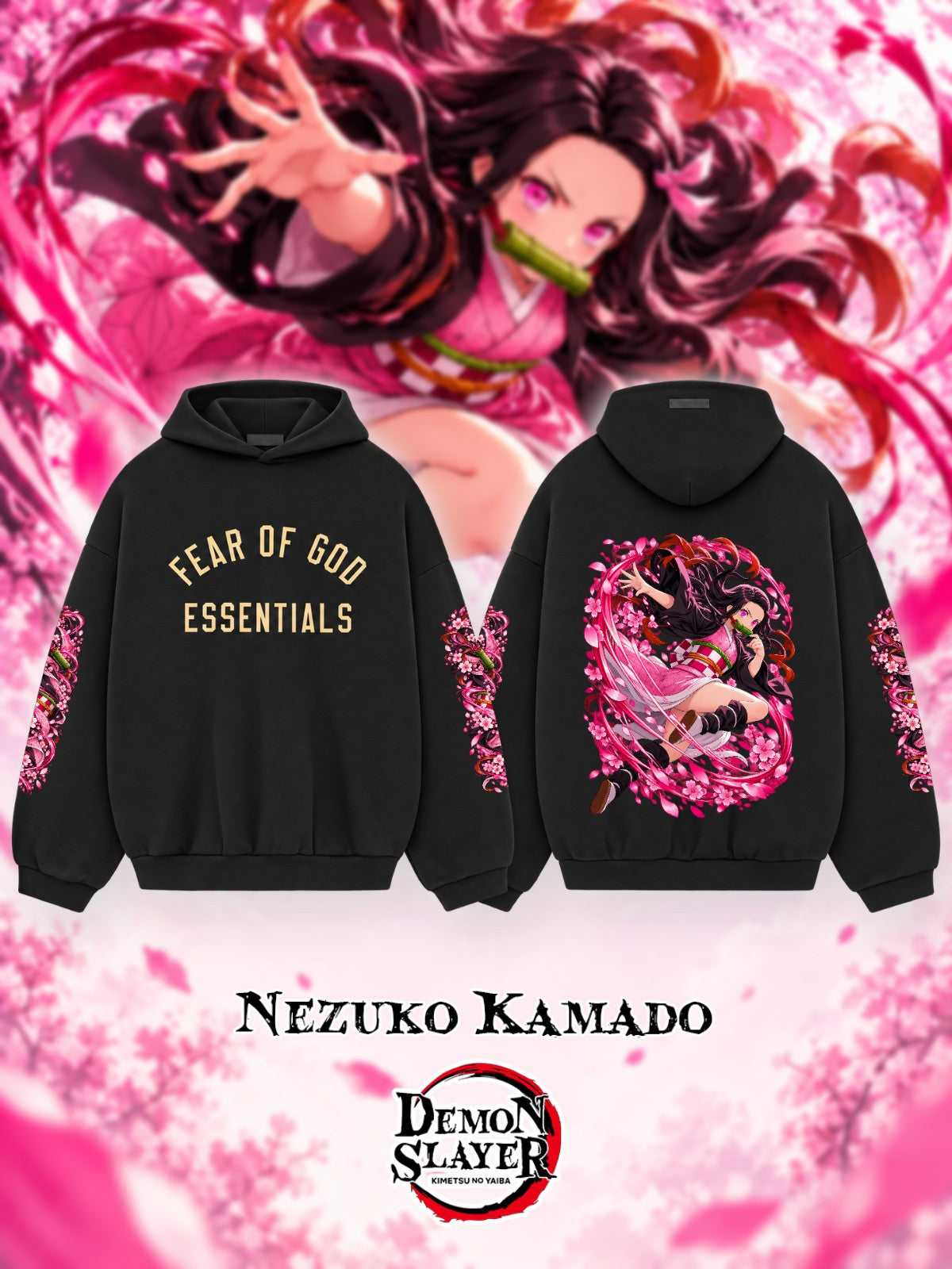 Nezuko Kamado V.2 Custom Ess. Hoodie