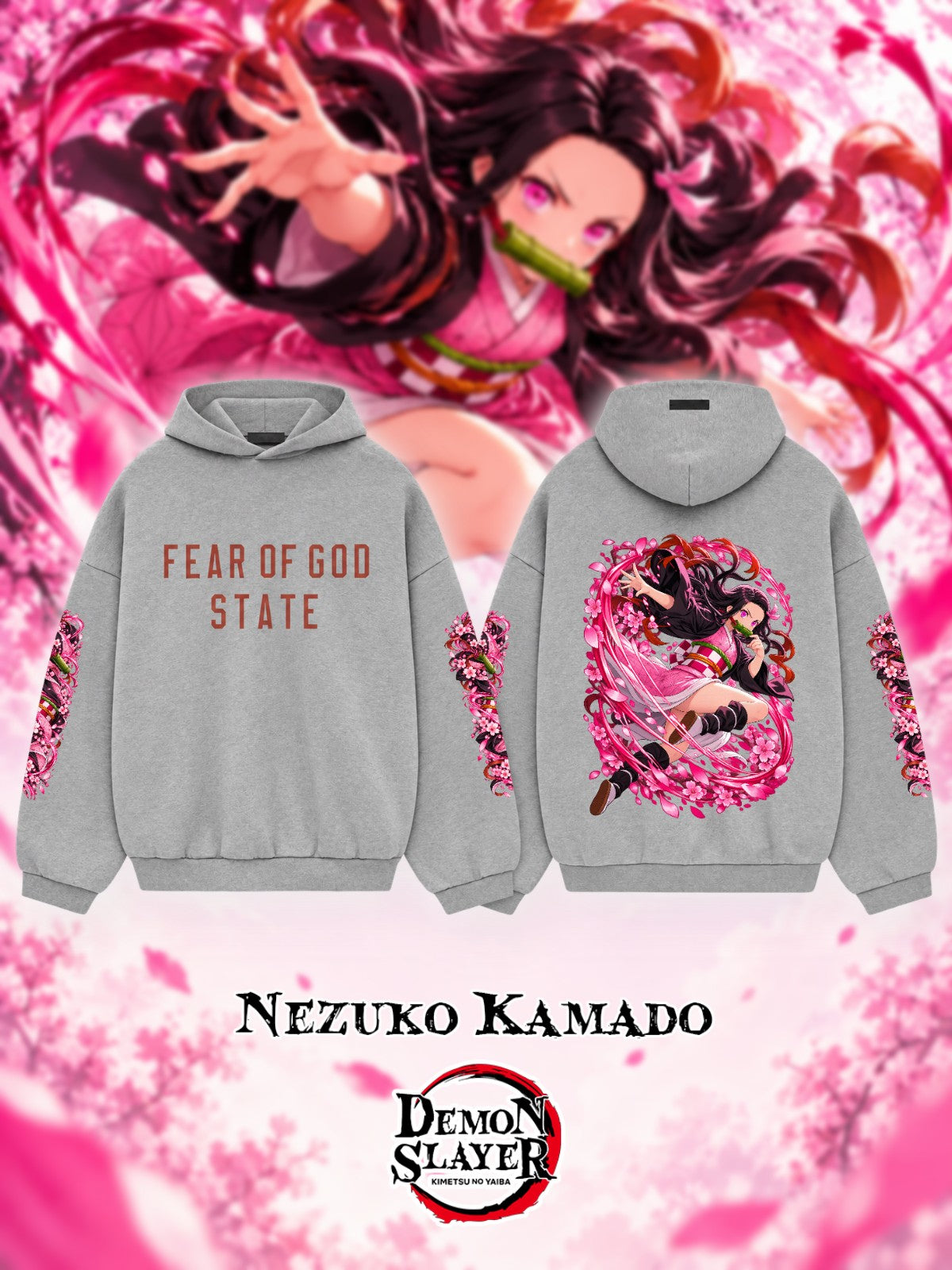 Nezuko Kamado V.2 Custom Ess. Hoodie