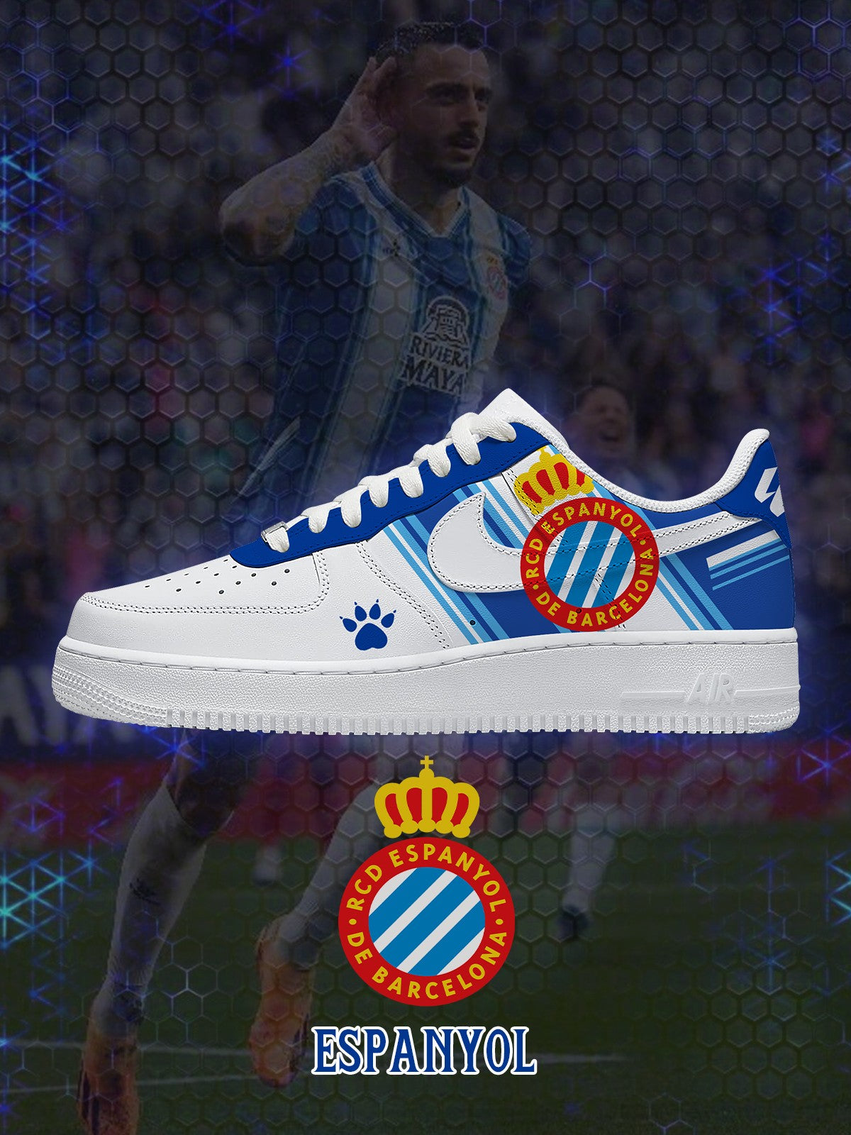 Espanyol V.1 Custom Air-Style Sneakers