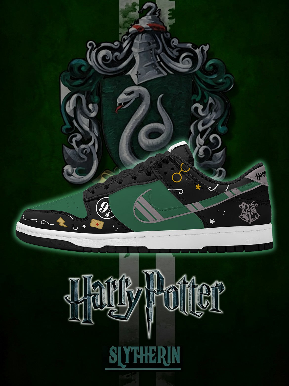 Hogwarts Slytherin House V.2 Custom SB-Style Sneakers