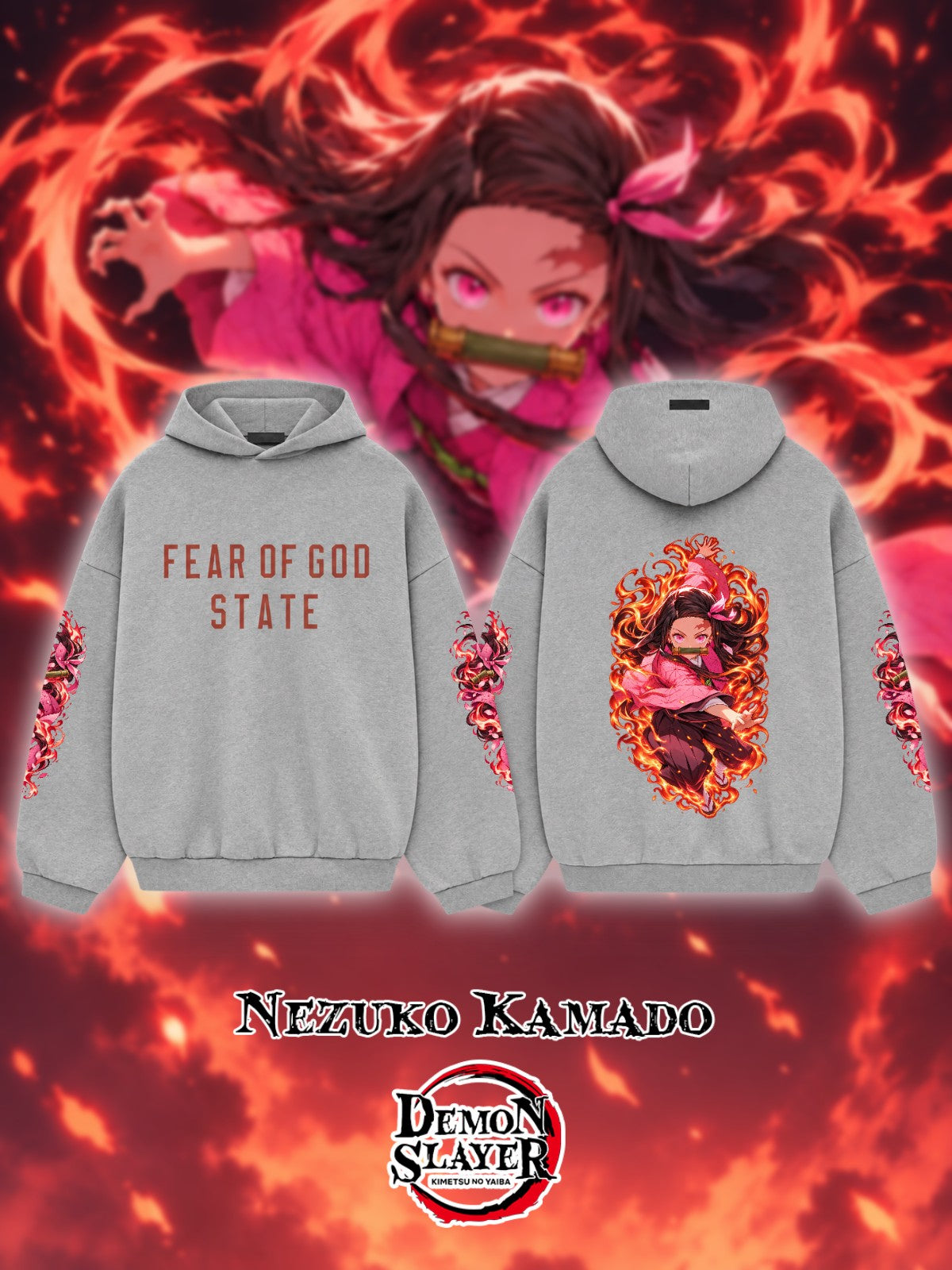 Nezuko Kamado V.5 Custom Ess. Hoodie