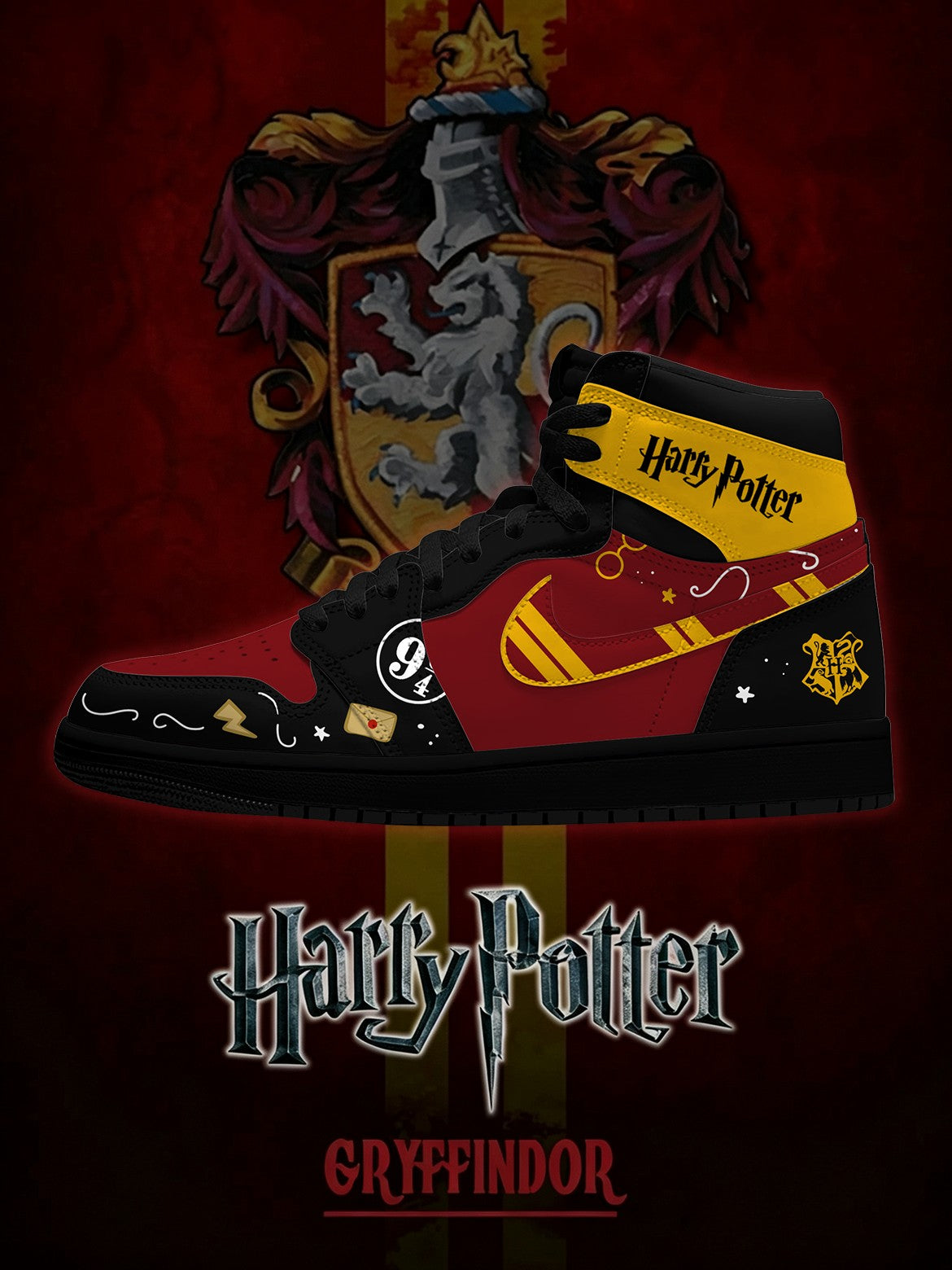 Hogwarts Gryffindor House V.2 Custom High-Top Sneakers
