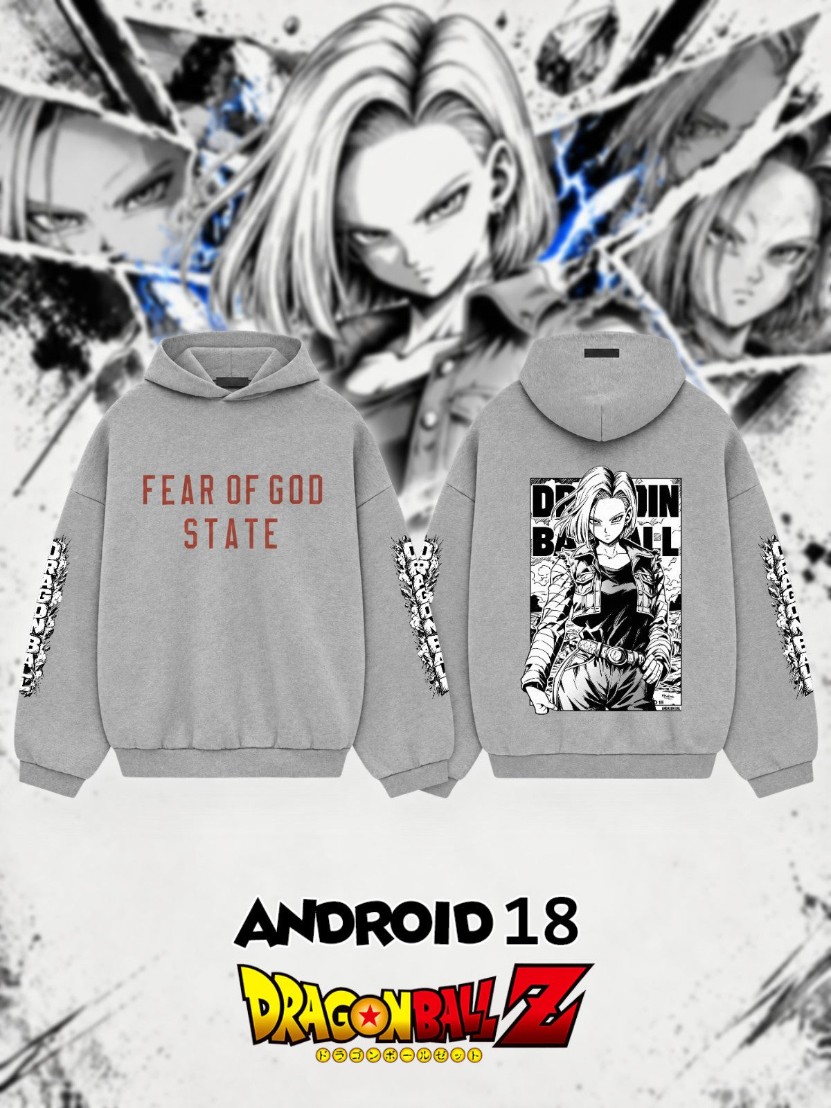 Android 18 V.1 Custom Ess. Hoodie