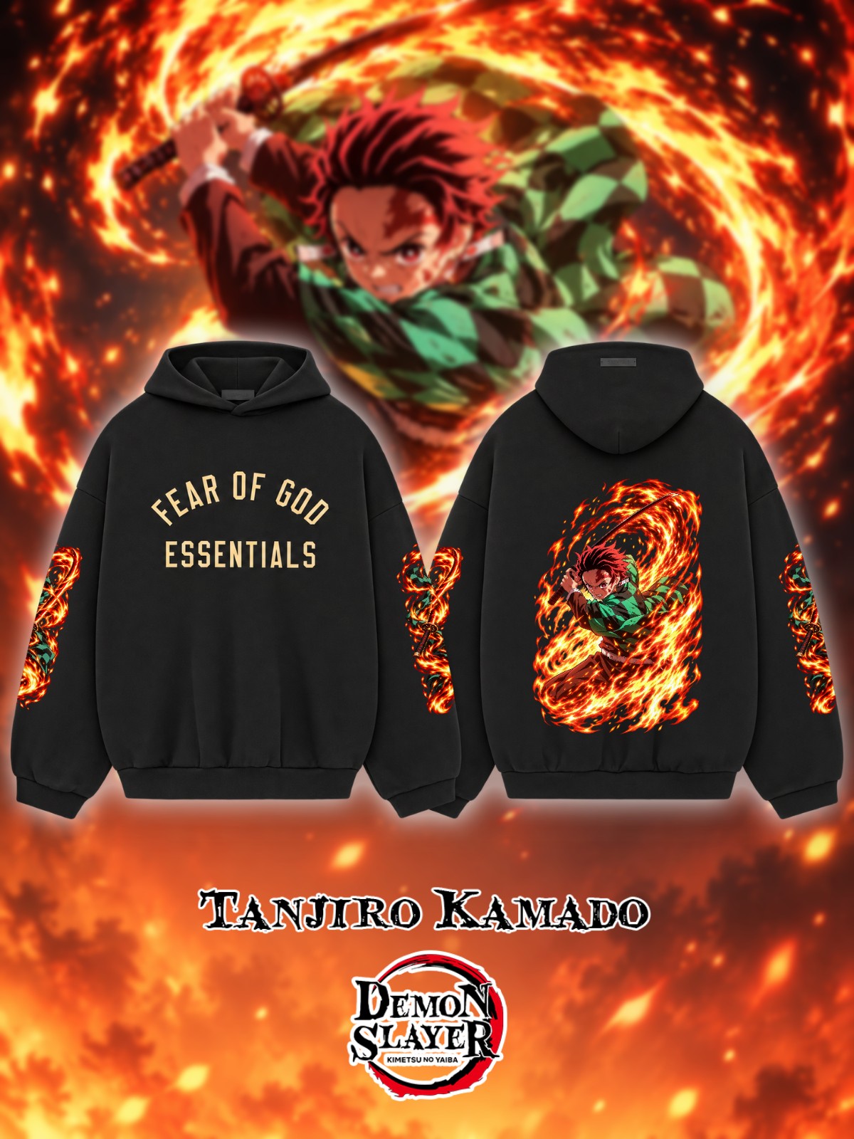 Tanjiro Kamado V.2 Custom Ess. Hoodie