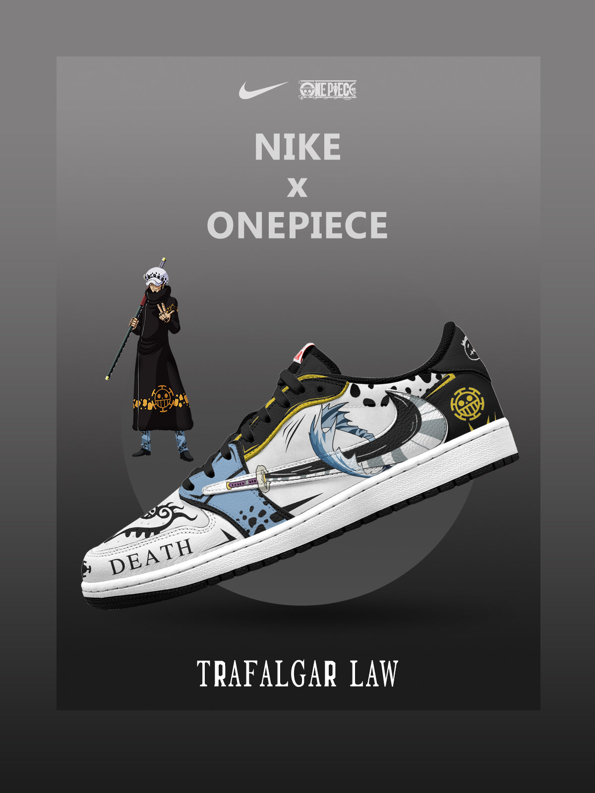 Trafalgar D. Water Law V.4 Custom TS Low Sneakers