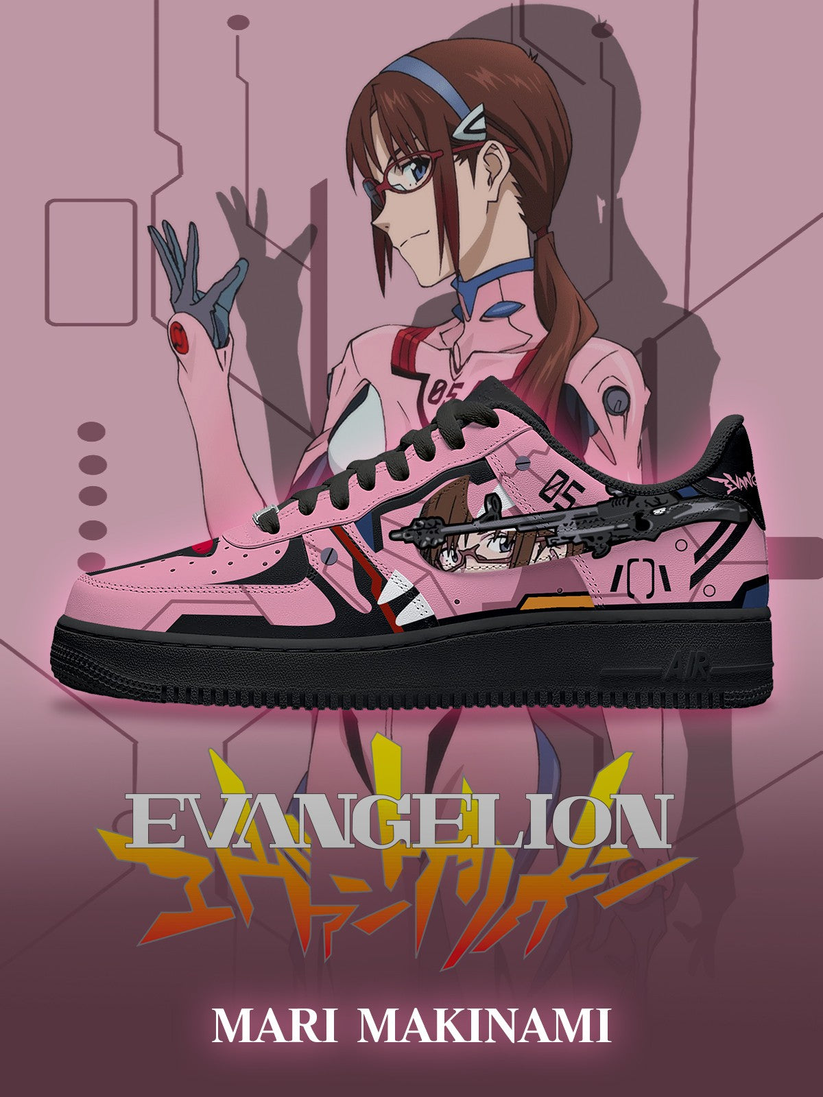 Mari Makinami V.1 Custom Sneakers