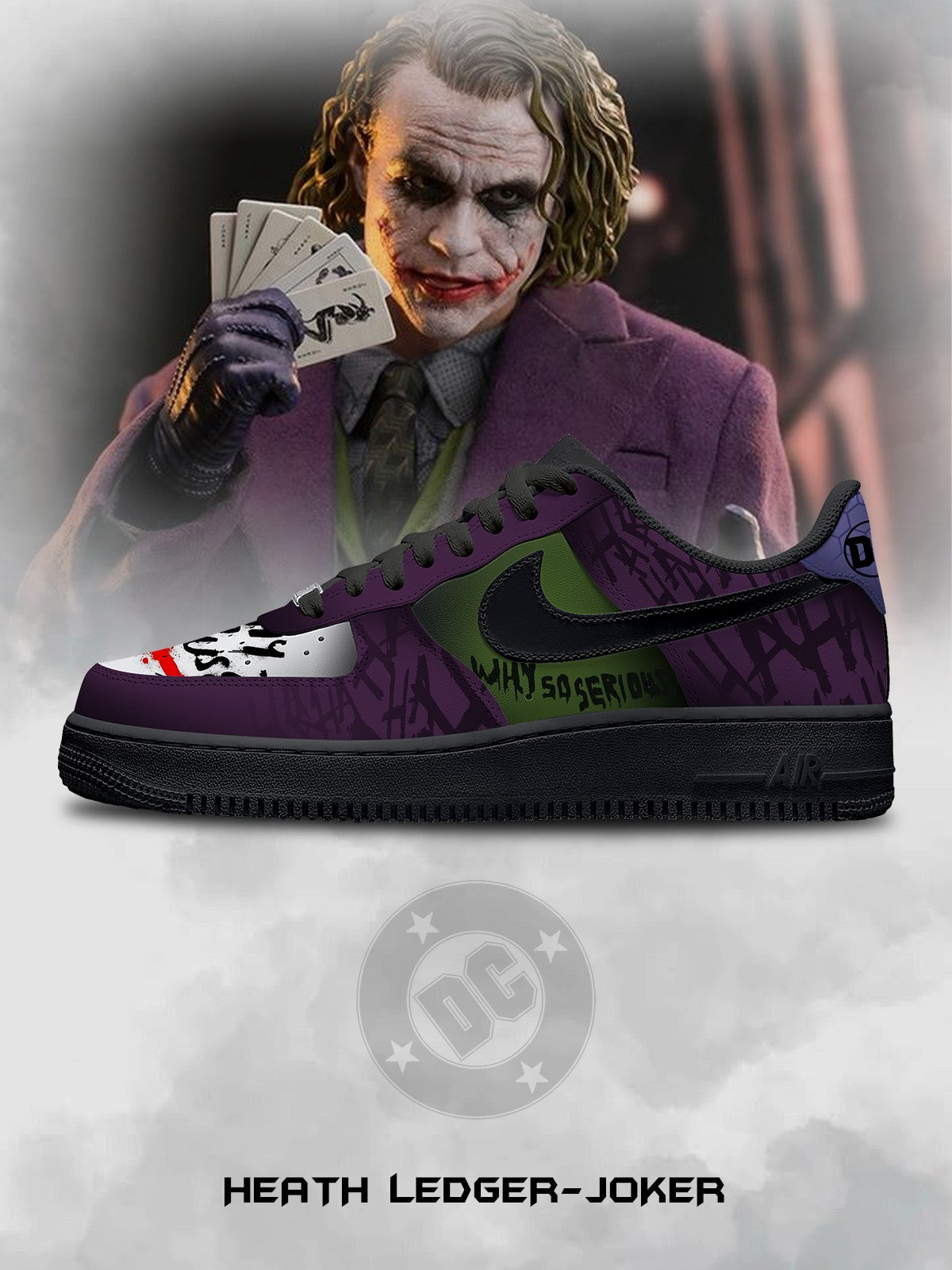 Heath Ledger-Joker V.1 Custom Air-Style Sneakers