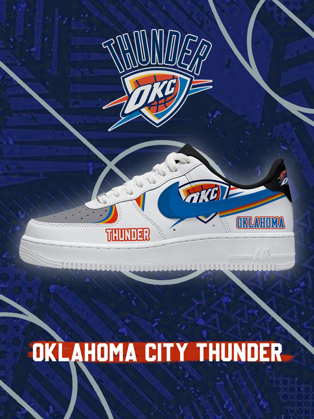 Oklahoma City Basketball V.2 Custom Air-Style Sneakers