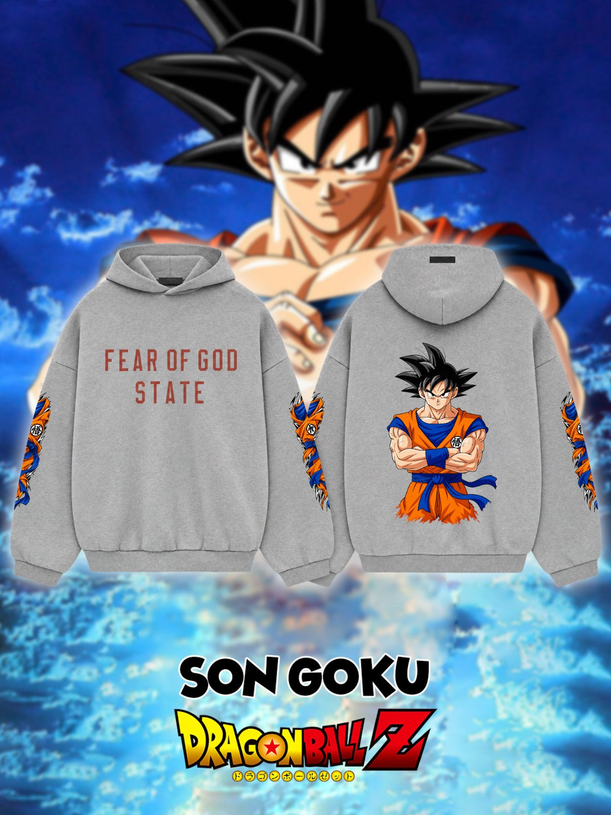 Son Goku V.2 Custom Ess. Hoodie