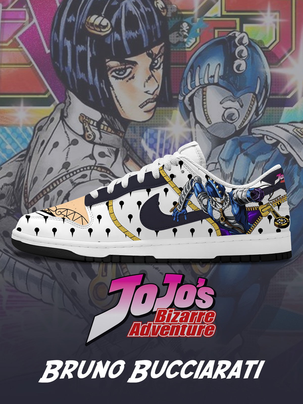 Bruno Bucciarati V.2 Custom Court-Low Sneakers