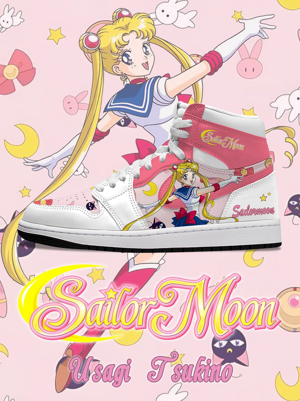 Usagi Tsukino V.2 Custom High-Top Sneakers