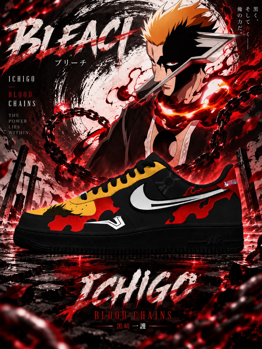 Ichigo Kurosaki V.3 Custom Air-Style Sneakers