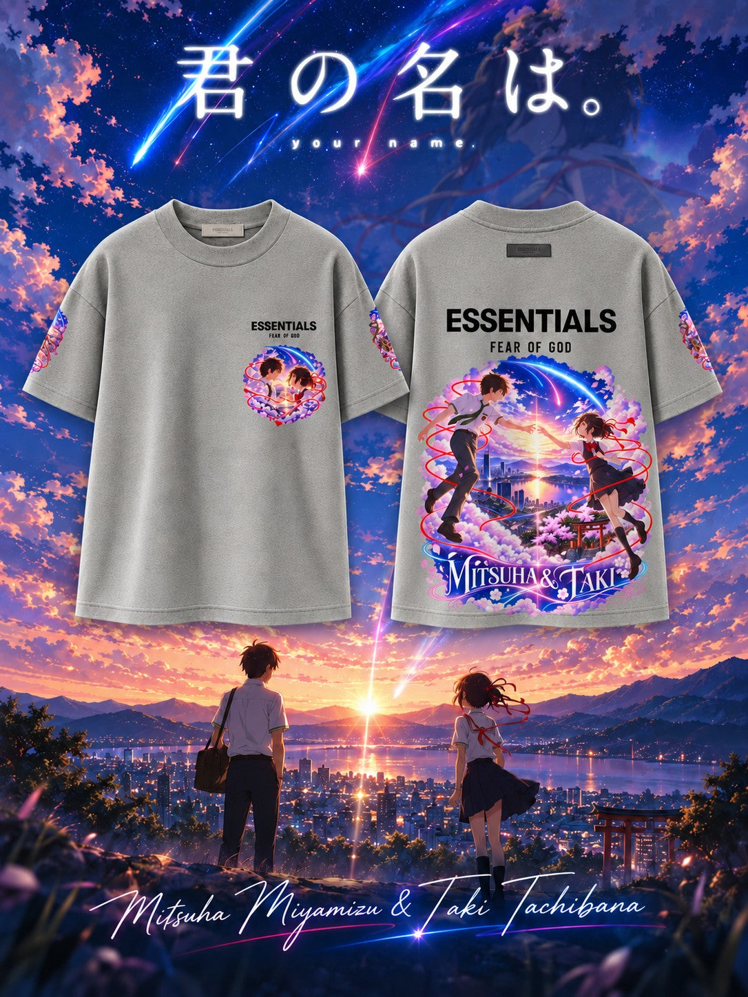 Taki and Mitsuha V.1 Custom Ess. T-Shirt