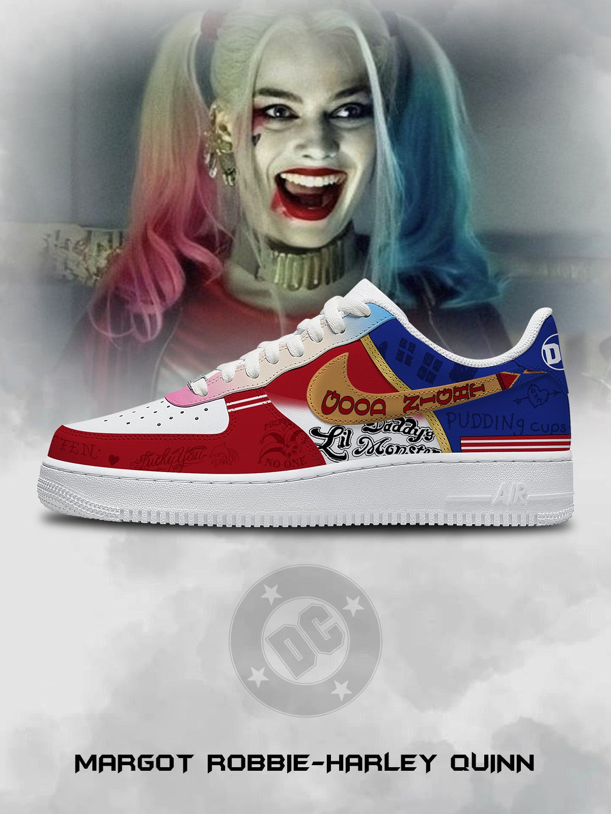 Margot Robbie-Harley Quinn V.1 Custom Air-Style Sneakers