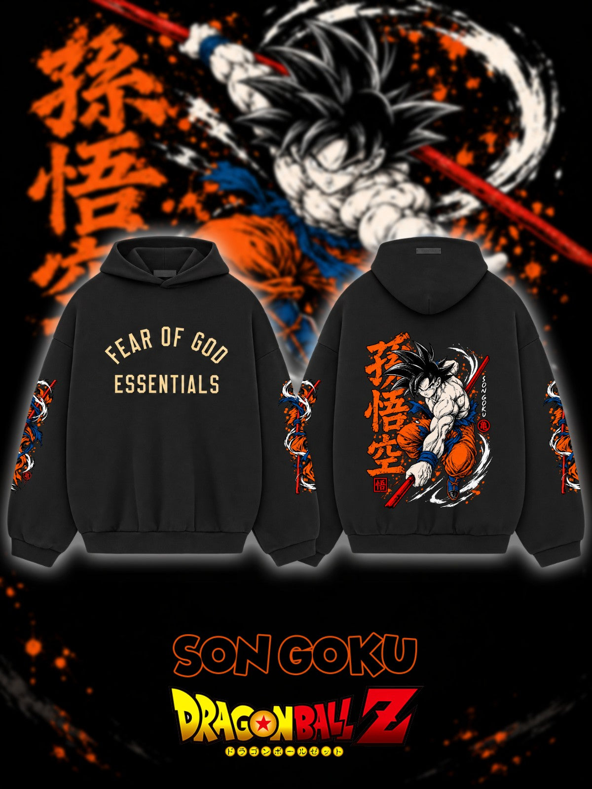 Son Goku V.5 Custom Ess. Hoodie