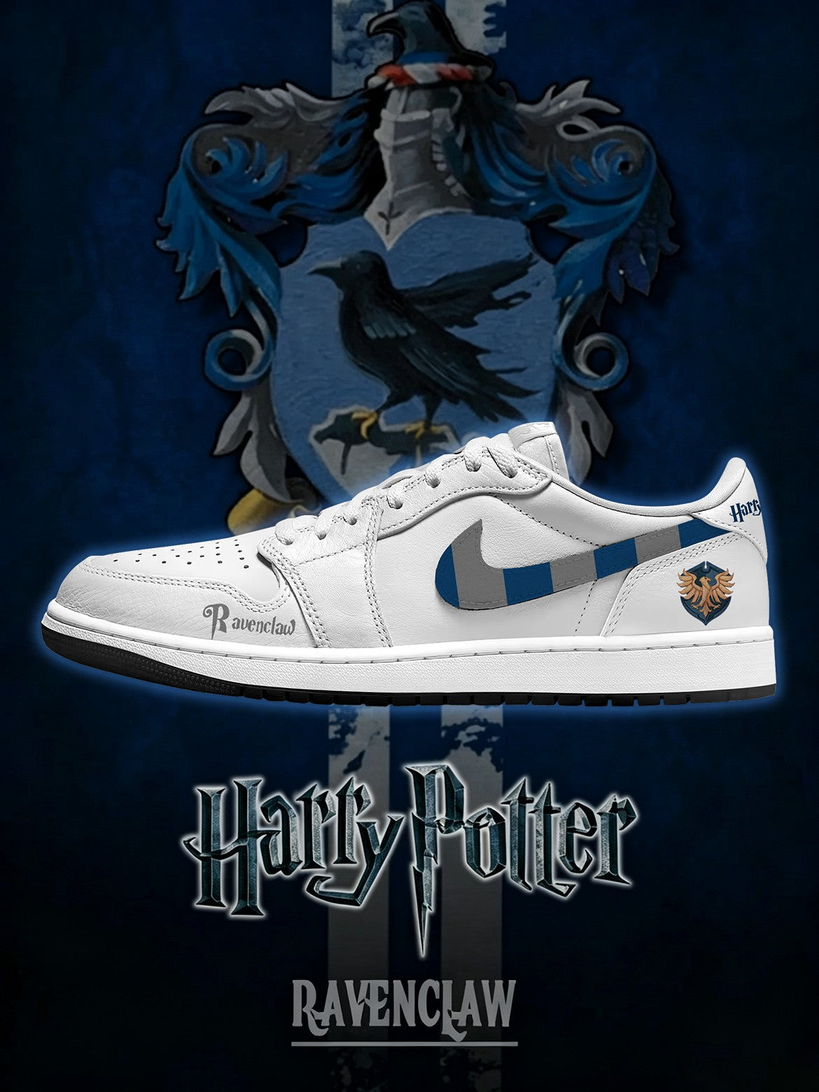 Hogwarts Ravenclaw House V.1 Custom Low-Top Court Sneakers