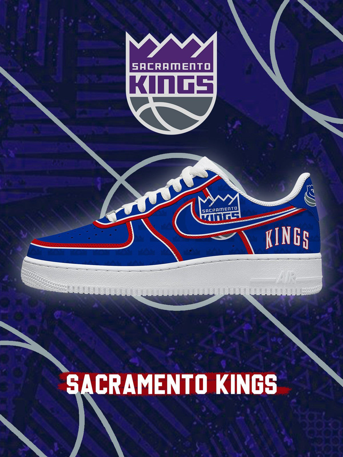 Sacramento Basketball V.2 Custom Air-Style Sneakers