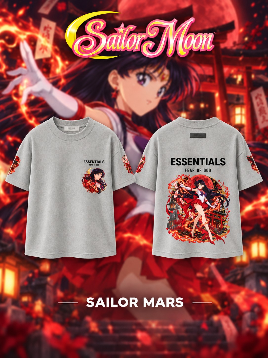 ‌Sailor Mars V.1 Custom Ess. T-Shirt