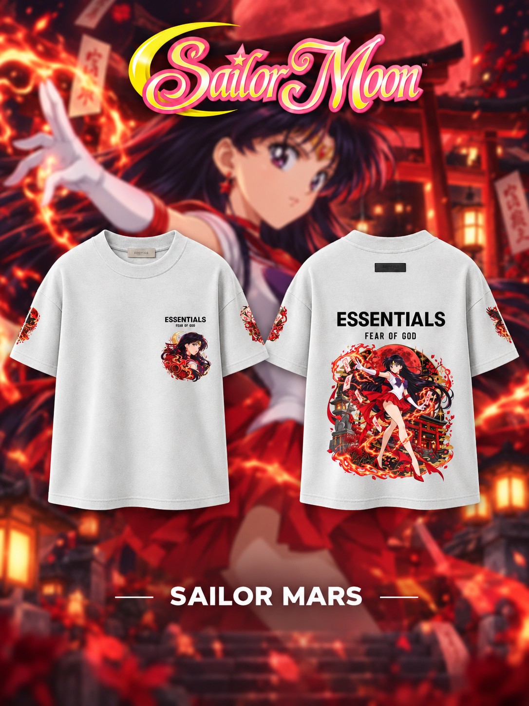 ‌Sailor Mars V.1 Custom Ess. T-Shirt