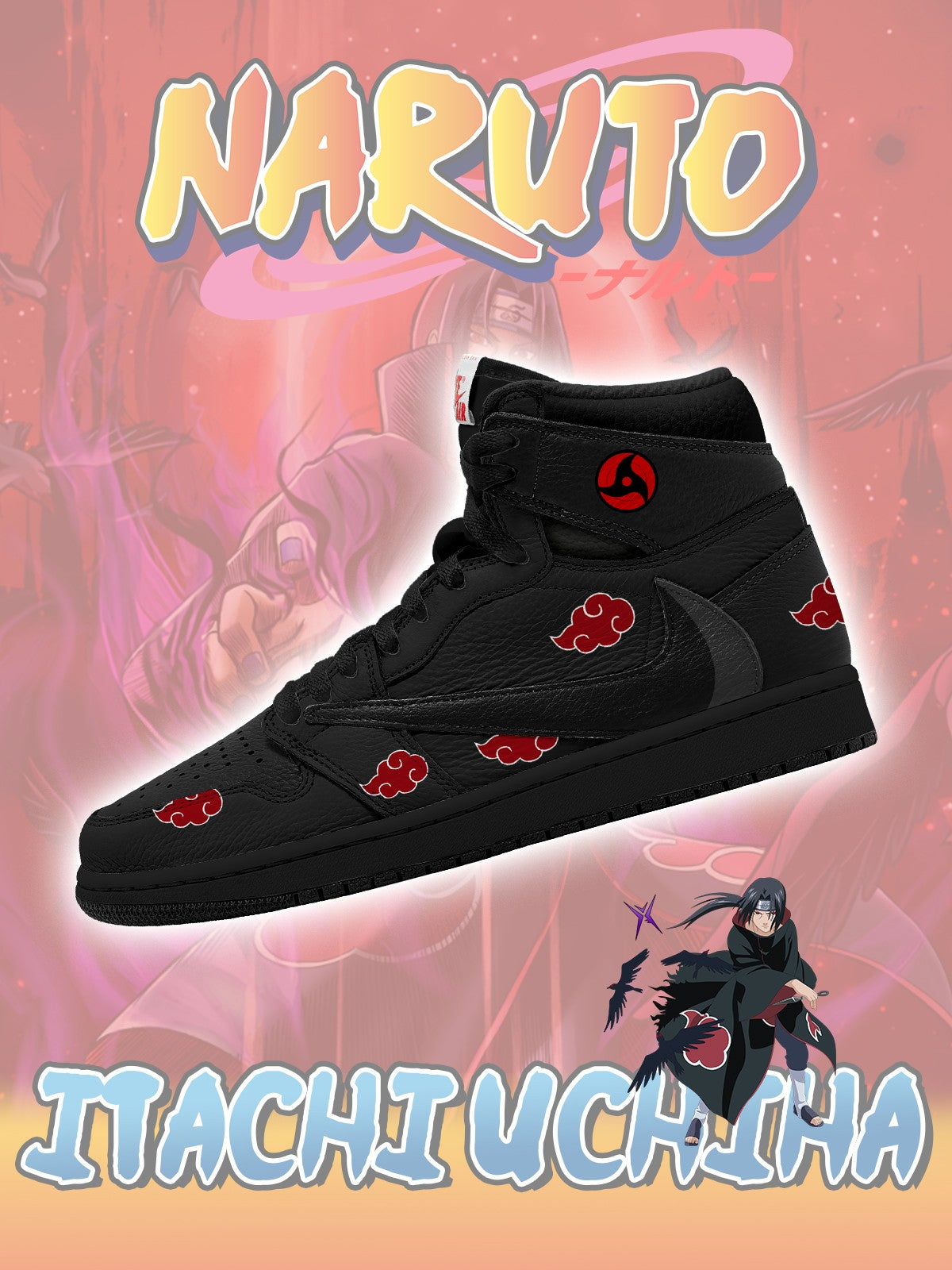 Akatsuki Itachi Uchiha V.5 Custom TS High Sneakers