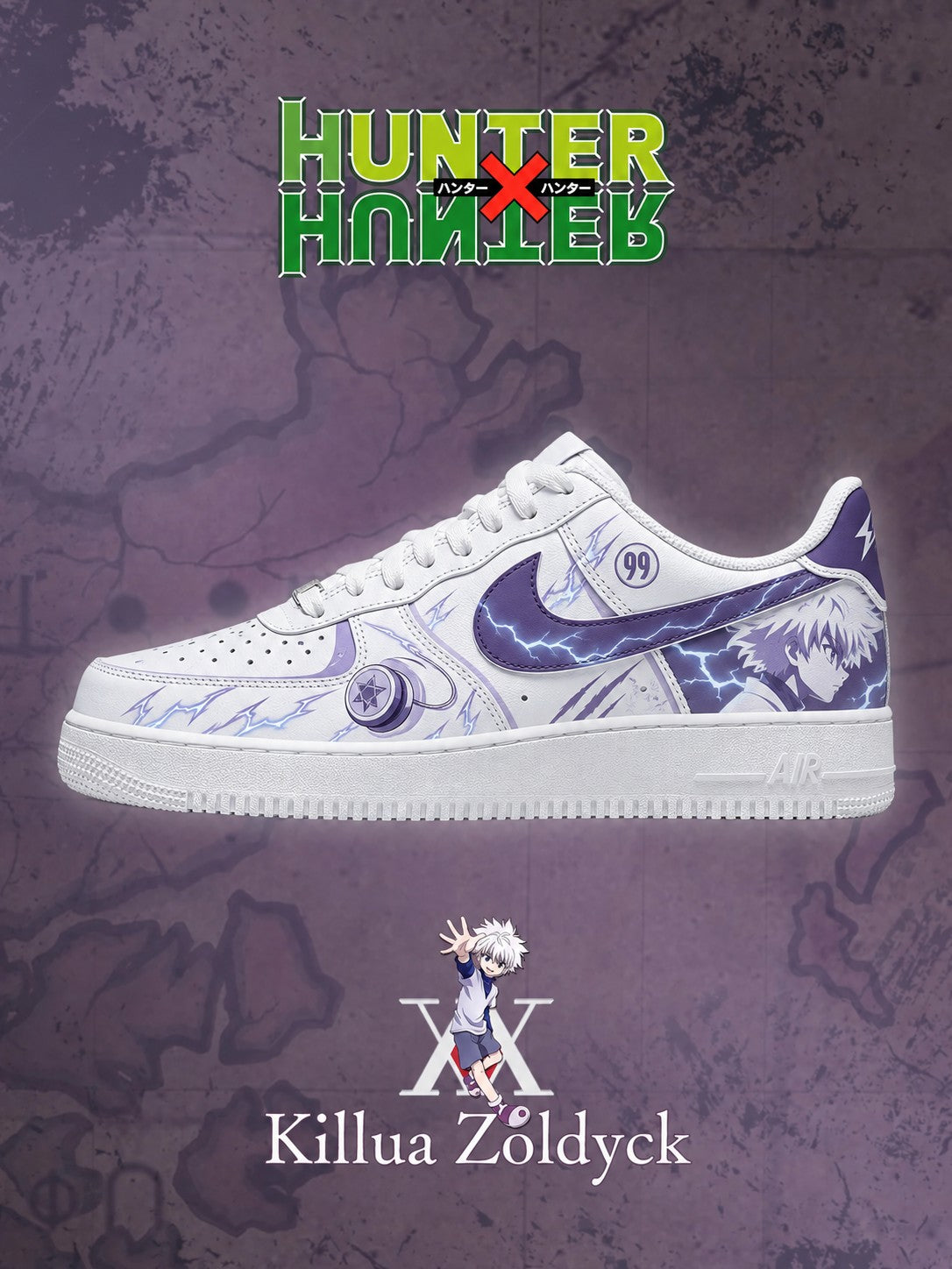Killua Zoldyck V.4 Custom Air-Style Sneakers