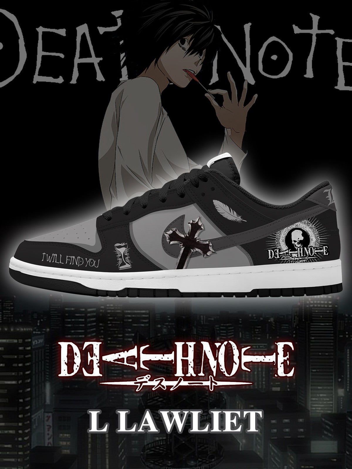 L Lawliet V.2 Custom SB-Style Sneakers