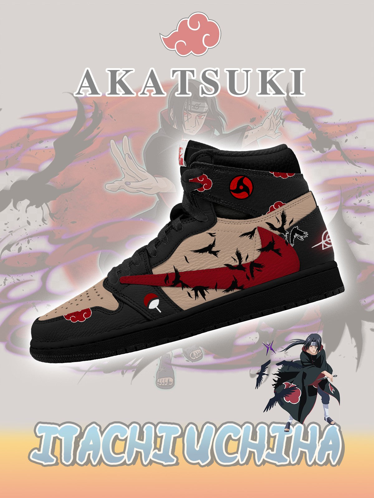 Akatsuki Itachi Uchiha V.6 Custom TS High Sneakers