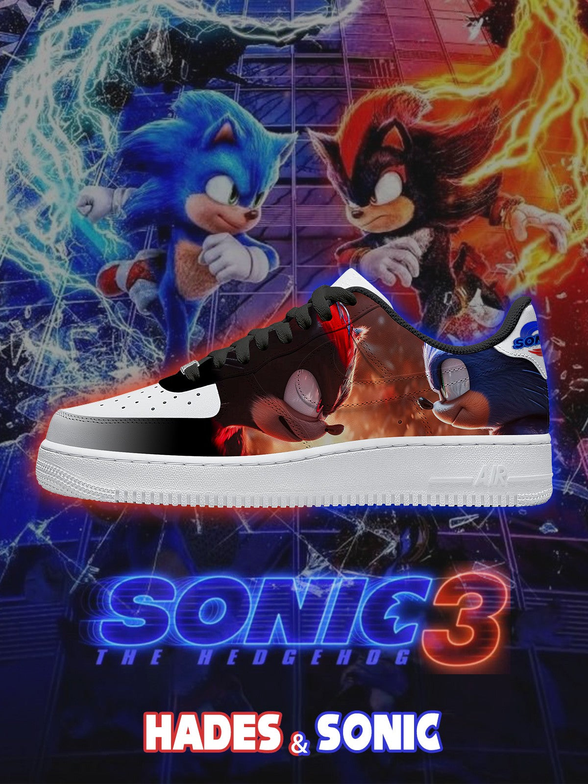 Hades and Sonic V.1 Custom Sneakers