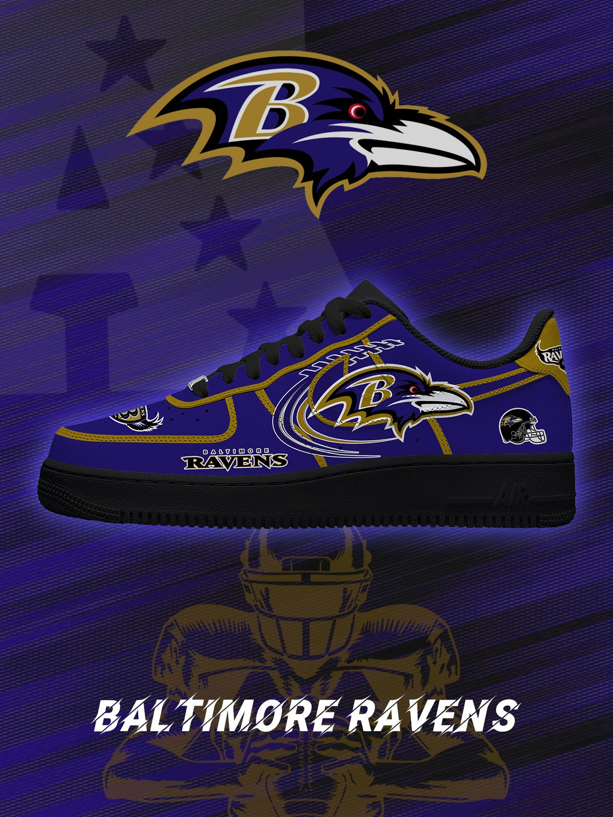 Baltimore Football V.2 Custom Air-Style Sneakers