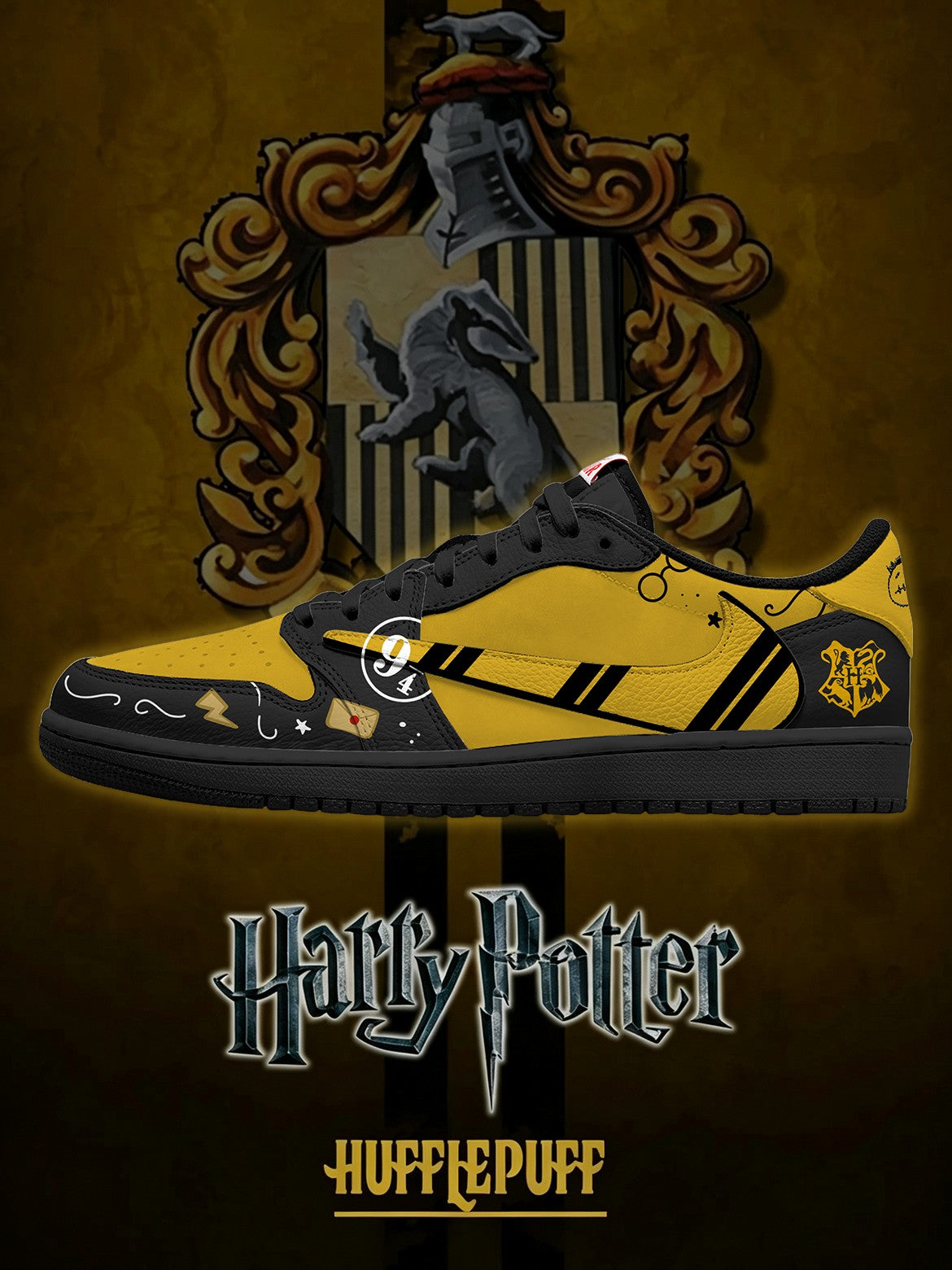 Hogwarts Hufflepuff House V.2 Custom TS Low Sneakers