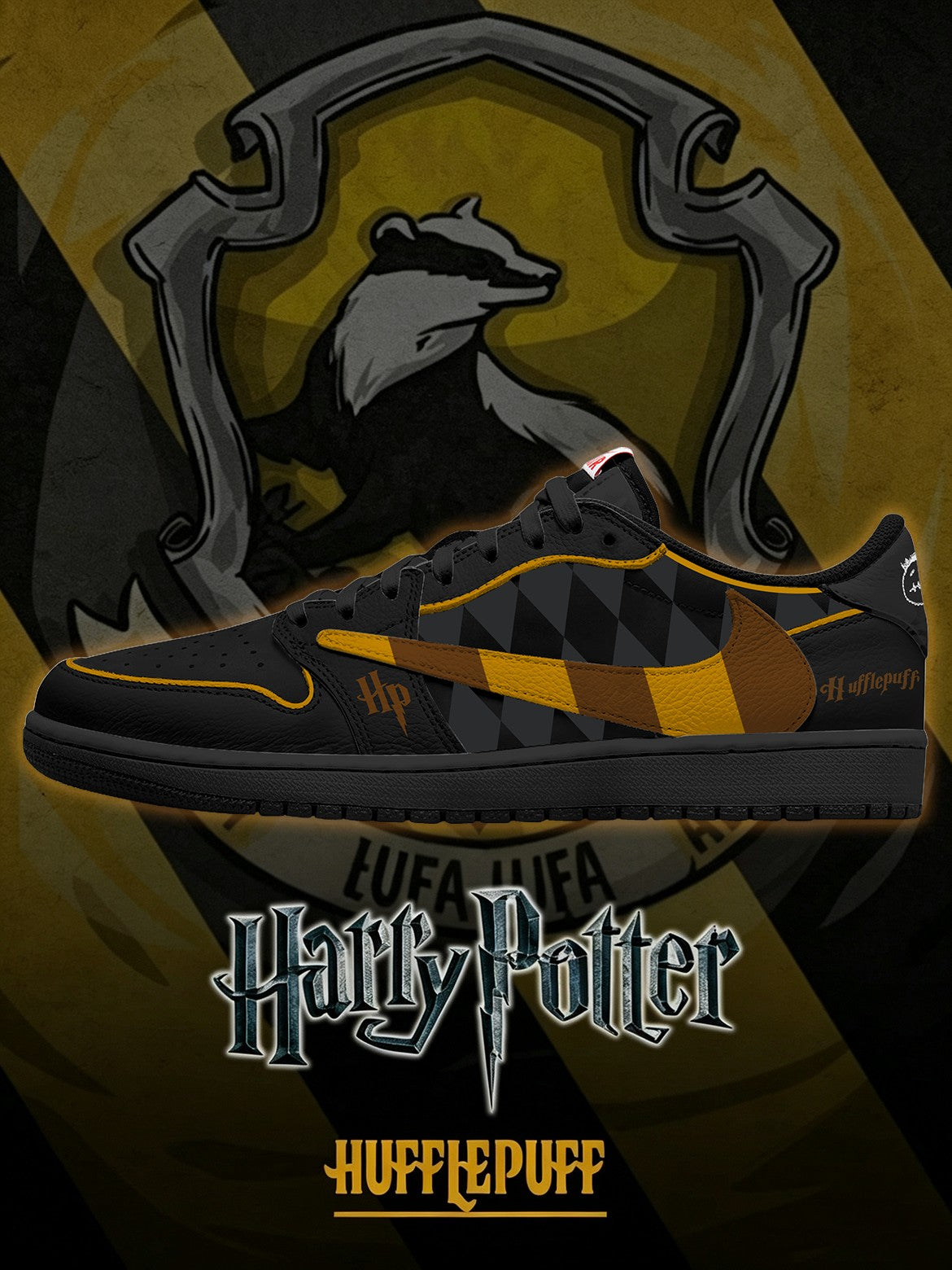 Hogwarts Hufflepuff House V.3 Custom TS Low Sneakers