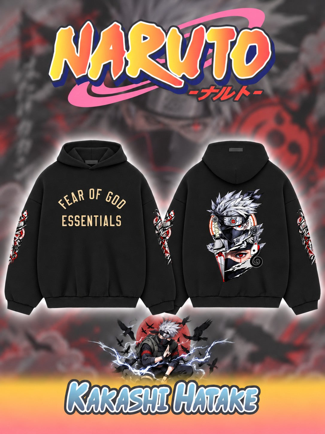 Kakashi Hatake V.1 Custom Ess. Hoodie