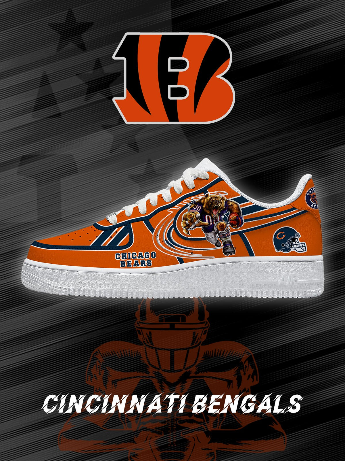 Cincinnati Football V.2 Custom Air-Style Sneakers