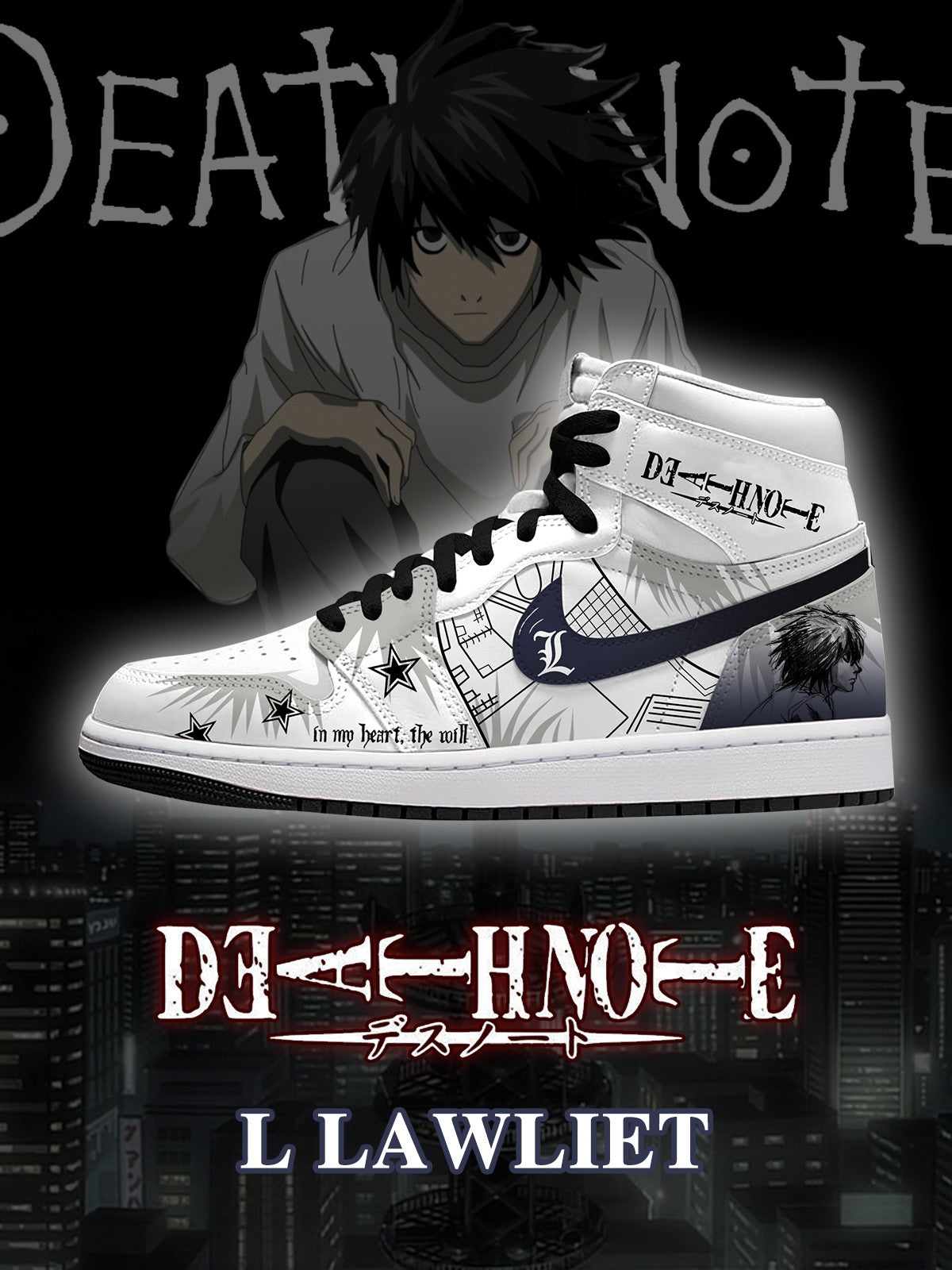 L Lawliet V.3 Custom High-Top Sneakers