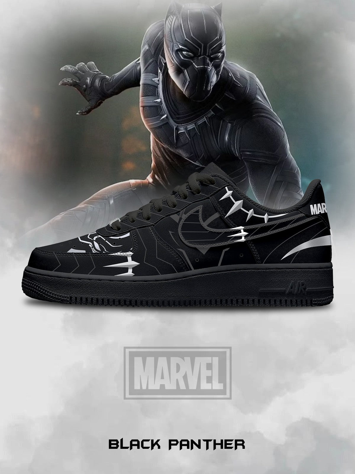 Black Panther V.1 Custom Air-Style Sneakers