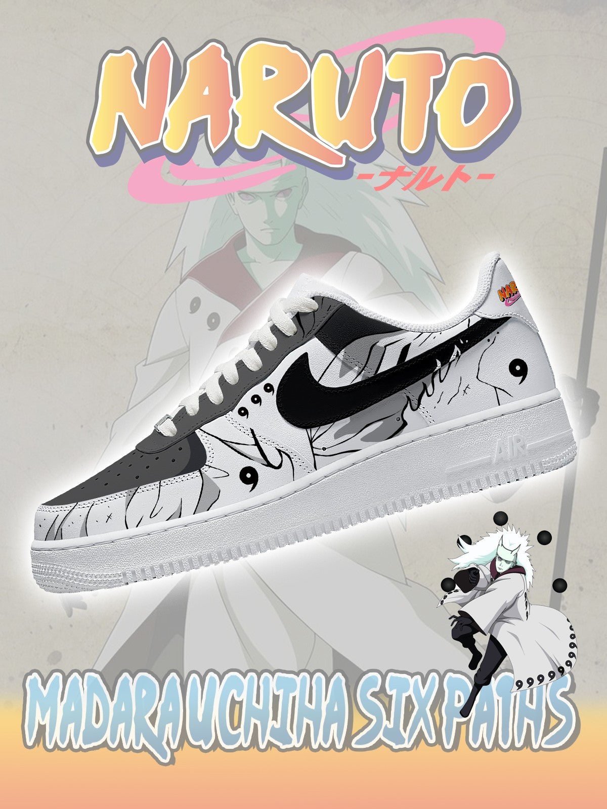 Madara Uchiha Six Paths V.1 Custom Sneakers