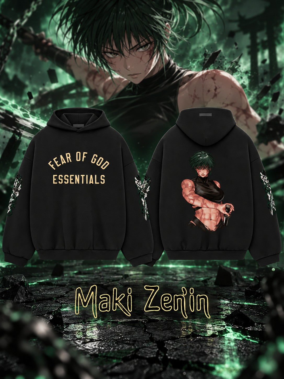 Maki Zenin V.1 Custom Ess. Hoodie