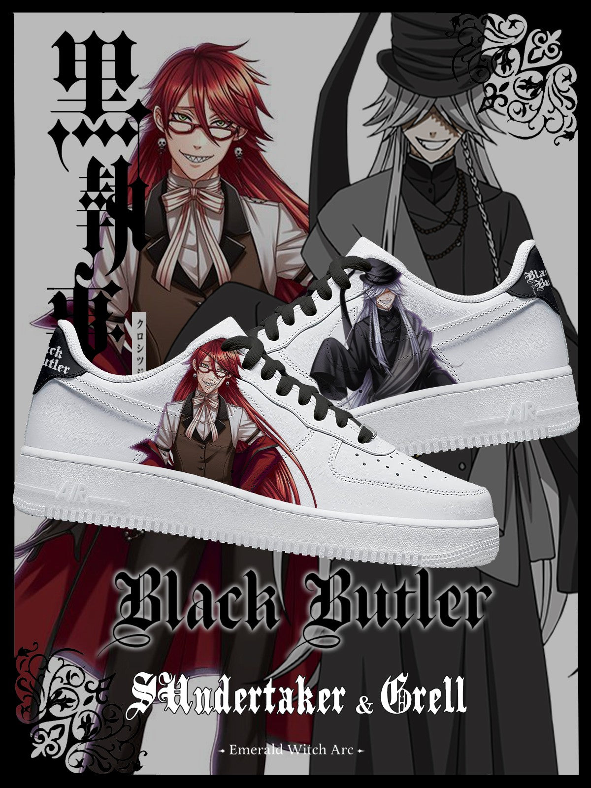 Undertaker and Grell V.1 Custom Sneakers